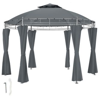 TecTake Gazebo Siana in Dark Grey | Size: Large