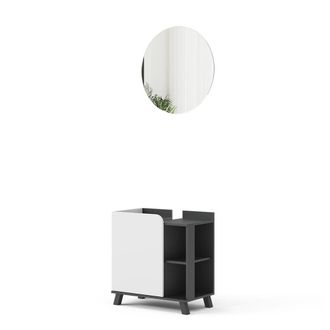 Vicco Conjunto De Muebles De Ba&ntilde;o Karen, Antracita/blanco, 2 Partes