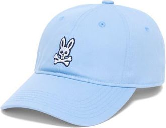 Psycho Bunny Rex Adjustable Cotton Twill Baseball Cap in Serenity at Nordstrom