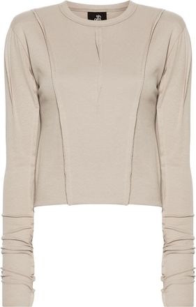 Thom Krom seam-detailing T-shirt - women - Elastane/Cotton - S - Green
