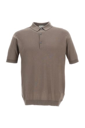 John Smedley Beige Cotton Short-Sleeve Polo Shirt