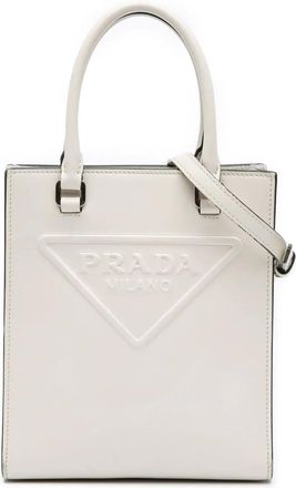 Prada Borsa a tracolla Mini Soft Calf Logo Drill 2013-2025 - Bianco