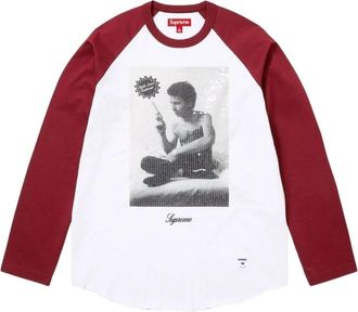 SUPREME x Larry Clark FW26 Sequin Raglan L/S T-Shirt Burgundy SUP-FW26-052-BGD