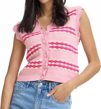 b.young Osanra Knit Waistcoat In Pink