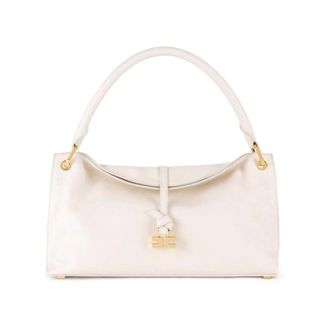 Elisabetta Franchi Tassen, Dames, Beige, ONE Size, Leer, Medium Boulevard Handtas