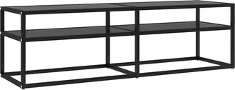 vidaXL Vidaxl - Mueble Para Tv Vidrio Templado Negro 140x40x40,5 Cm