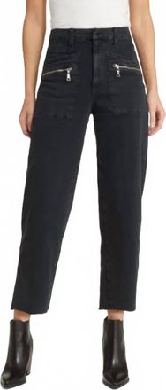 LE JEAN Biker Pants In Washed Black