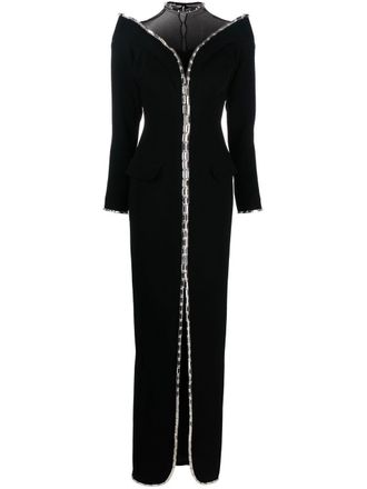 Jean-Louis Sabaji crystal-embellished tailored maxi dress - Black