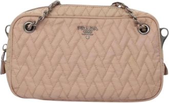 Prada Pre-owned Cross Body Bags, female, Pink, Size: ONE SIZE Pre-owned Nylon Crossbody Bag