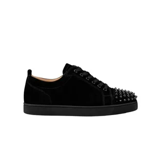 Christian Louboutin Sneakers, male, Black, Size: 10 1/2 US Louis Junior Spikes Sneakers