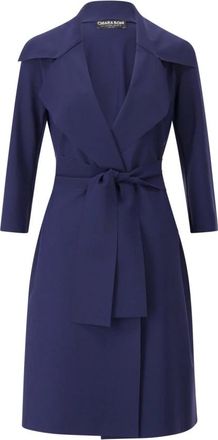 La Petite Robe Di Chiara Boni Lange Jas met Riem - Dames - Jas met riem - Blauw - L - Leer - Jassen