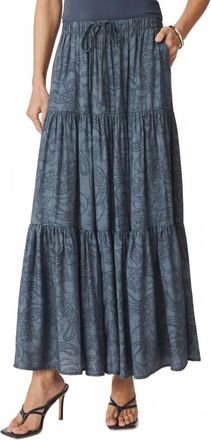 Splendid Iris Paisley Skirt In Navy