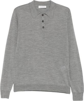 Lanvin Long-Sleeve Polo Shirt in Luxurious Silk-Nylon Blend