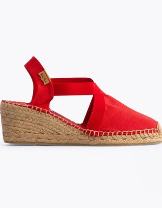 Toni Pons Womens Toni Pons TER Womens Vegan Wedge Espadrilles Red - Size: 7