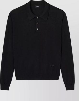 A.P.C. wool ribbed polo shirt