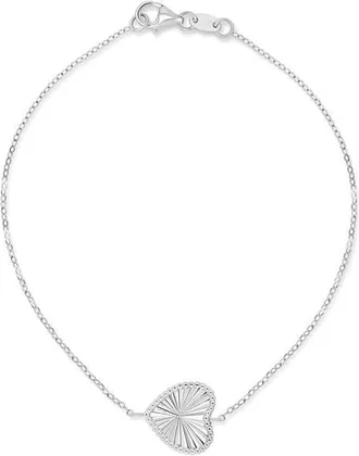 Bony Levy 14K Gold Heart Line Bracelet in 14K White Gold at Nordstrom, Size 7