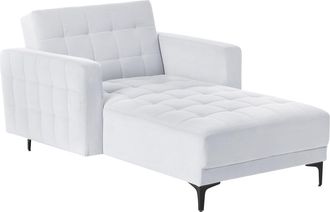 Beliani Chaise longue Terciopelo Gris claro