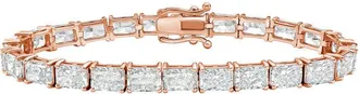 Diana M. Jewels 14kt Rose Gold 48.00cts Lab Grown East-West Radiant Diamond Tennis Bracelet