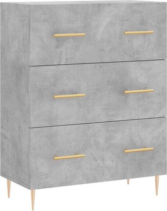 vidaXL Sideboard Concrete Grey 69.5x34x90 cm Engineered Wood Vidaxl
