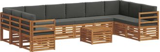 vidaXL Conjunto De Sof&aacute;s De Exterior 11 Uds. Natural Y Antracita Vidaxl