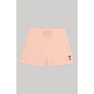 Dalix Womens Martini Midweight Washed Fleece Shorts in Blush at Nordstrom, Size Xx-Large