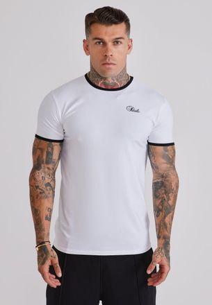 Siksilk Mens White and Black Ringer T-Shirt XXL