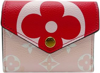 Louis Vuitton Pink Red Color Monogram Wallet (Tri-Fold) (Pre-Owned)