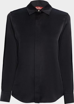 Max Mara Xero Button-Down Silk Satin Shirt