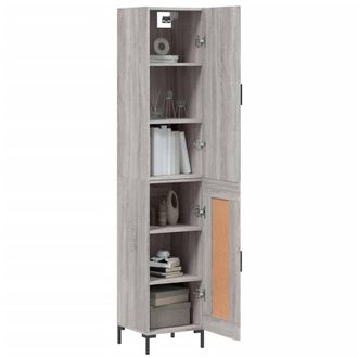 Berkfield Home Highboard Grey Sonoma 34.5x34x180 cm Engineered Wood