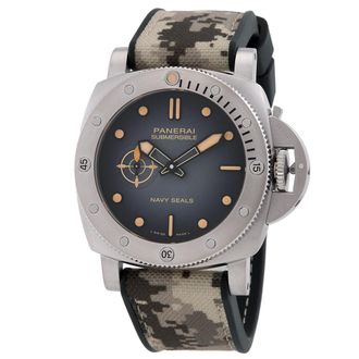 Officine Panerai Pre-owned Panerai Submersible QuarantaQuattro Navy Seals Automatic Black Dial Mens Watch PAM01518