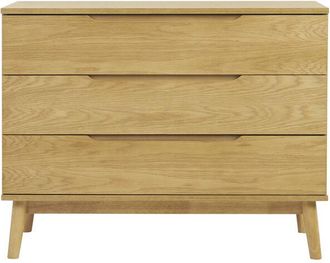 Miliboo C&oacute;moda Escandinava De Madera Clara De Roble Con 3 Cajones L90 Cm Felix