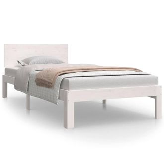 Berkfield Home Bed Frame White Solid Wood Pine 90x200 cm