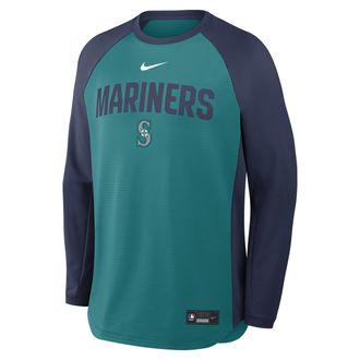 Nike Seattle Mariners Authentic Collection Nike Mens Dri-FIT Pullover Crew in Blue | 04H2011NMVR-7PG
