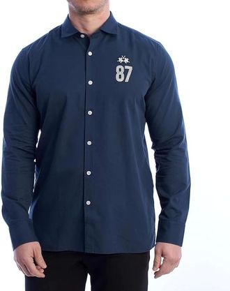 La Martina Replica Cotton Twill Shirt - - Shirts - Uomo - Blu - M