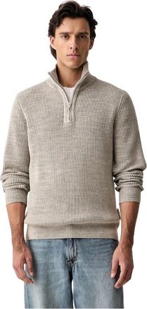 Marc O'Polo Pullover con mezza zip - - Knitwear - Uomo - Beige - S