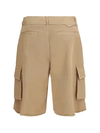 Laneus Belted Cotton Cargo Shorts - Beige