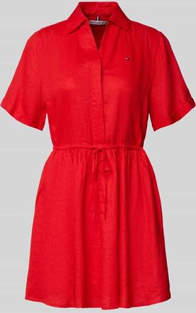 Tommy Hilfiger Ausgestelltes Freizeitkleid aus reinem Leinen in Rot, Gr&ouml;&szlig;e XL