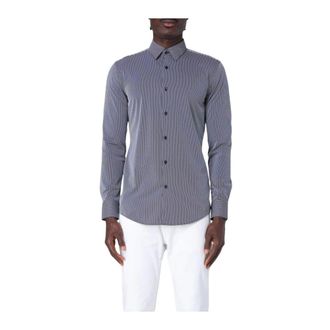 HUGO BOSS Casual Shirts, male, Blue, 3XL, Slim Fit Striped Dress Shirt