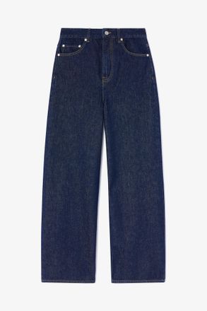 Ganni Navy Lari Jeans in Dark Rinse Denim - Size 24W/33L Organic Cotton