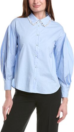 Gracia Beaded Collar Shirt