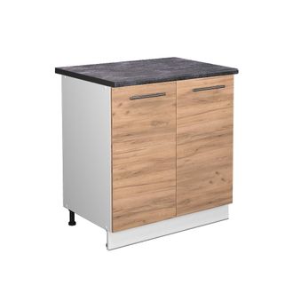 Vicco Armario Bajo Para Fregadero Fame-line, Roble Dorado, 80 Cm Con Estante, Et Antracita Vicco