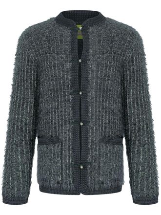 Shanghai Tang Tang cardigan - men - Polyamide/Polyester/Cotton - 48 - Grey