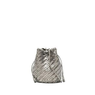Dragon Diffusion Bucket Bags, female, Gray, Size: ONE SIZE Metallic Leather Bucket Bag