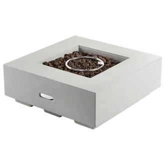 Beliani Brasero De Jard&iacute;n Patio Grc Quemador De Acero Inoxidable Gas Propano Gris Claro Hekla