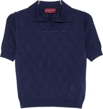 Gucci Gg Cotton And Silk Polo Shirt