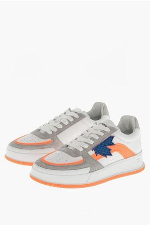 Dsquared2 Low Leather Sneakers CANADIAN with Suede Trims size 45