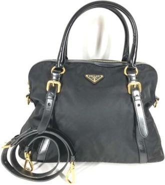 Prada Pre-owned Handbags, female, Black, Size: ONE SIZE Pre-owned Vintage Leather Handbag