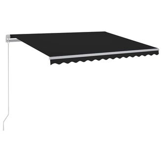 Berkfield Home Manual Retractable Awning with LED 300x250 cm Anthracite in Black