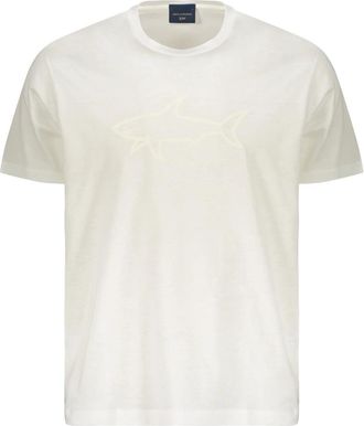 Paul & Shark T-shirt met korte mouwen - Heren - T-shirts - Wit - 2XL - Katoen - Tops