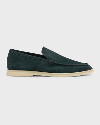 Loro Piana Mens Summer Walk Suede Loafers